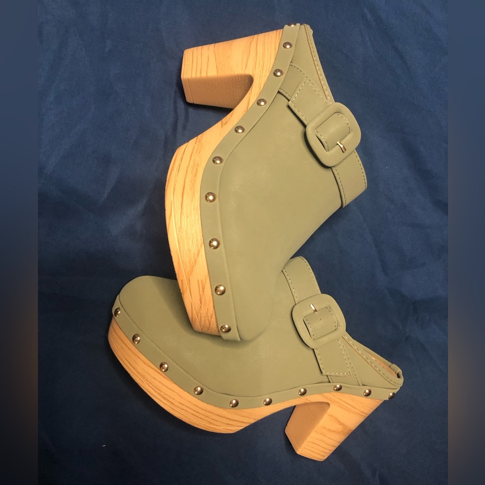 Olive green clogs